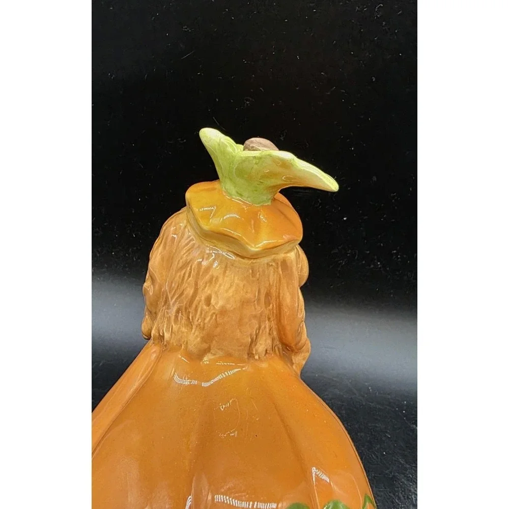 Blue Sky Clayworks Heather Goldminc Ceramic Dog In Pumpkin Costume Figurine